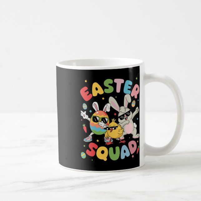 Groovy Funny Rabbit Egg Chick Easter Squad Day Men Coffee Mug (Right)
