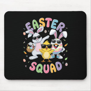Groovy Funny Rabbit Egg Chick Easter Squad Day Men Mouse Mat