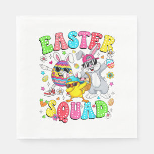 Groovy Funny Rabbit Egg Chick Easter Squad Day Men Napkin