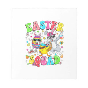 Groovy Funny Rabbit Egg Chick Easter Squad Day Men Notepad