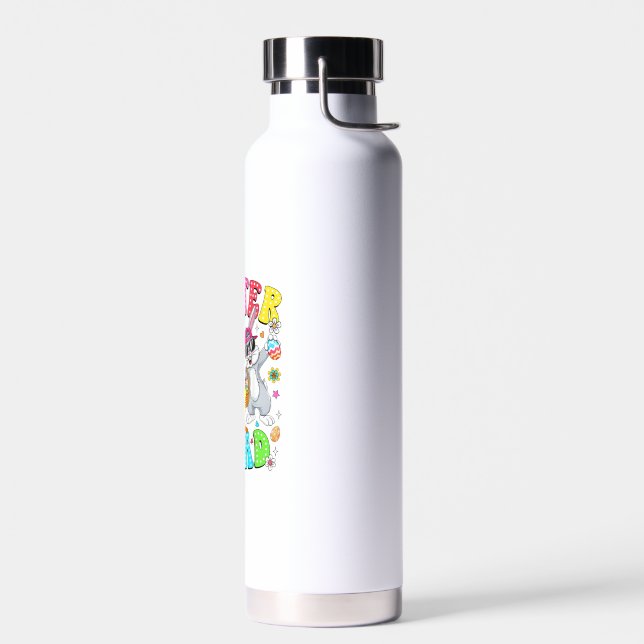 Groovy Funny Rabbit Egg Chick Easter Squad Day Men Water Bottle (Left)