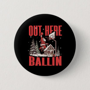 Groovy Funny Santa Out Here Llin' Sketll Christmas 6 Cm Round Badge