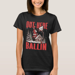 Groovy Funny Santa Out Here Llin' Sketll Christmas T-Shirt