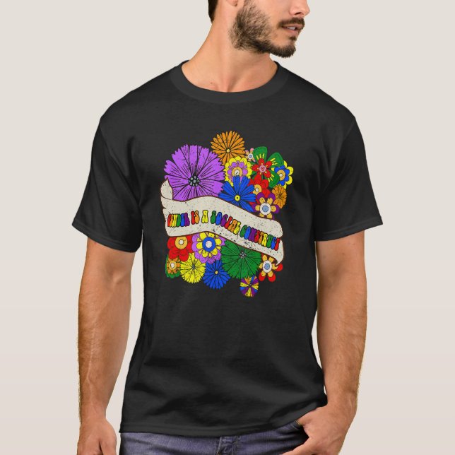 Groovy Gender A Social Construct LGBTQ Gay Lesbian T-Shirt (Front)