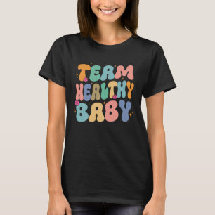 Groovy gender reveal team healthy baby party match T-Shirt