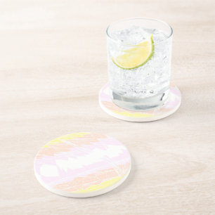 Groovy Geometric Abstract Pangender Pride Flag Coaster