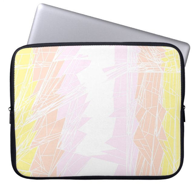 Groovy Geometric Abstract Pangender Pride Flag Laptop Sleeve (Front)