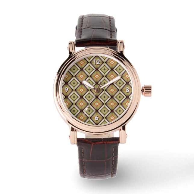 Groovy Geometric Warm Tones  Watch (Front)