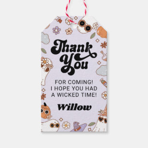 Groovy Ghost Halloween Birthday Thank You Favour Gift Tags