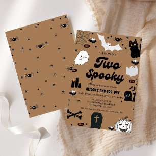 Groovy Ghost Halloween Two Spooky 2nd Birthday  Invitation