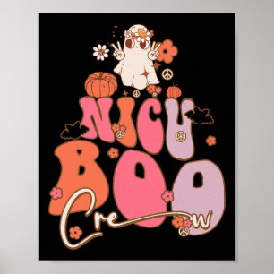 Groovy Ghost Nicu Boo Crew Halloween Cute Boo Men Poster