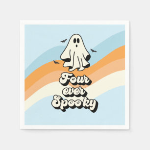 groovy Ghost retro Halloween Four Ever Spooky Napkin