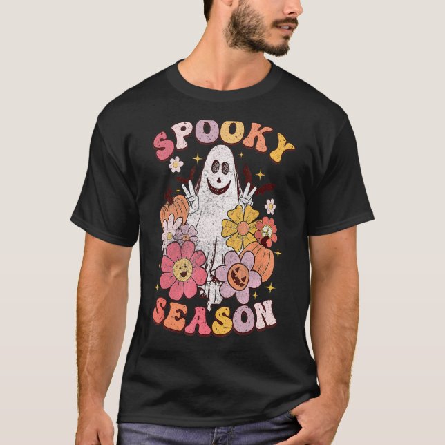 Groovy Ghost Spooky Season T-Shirt (Front)