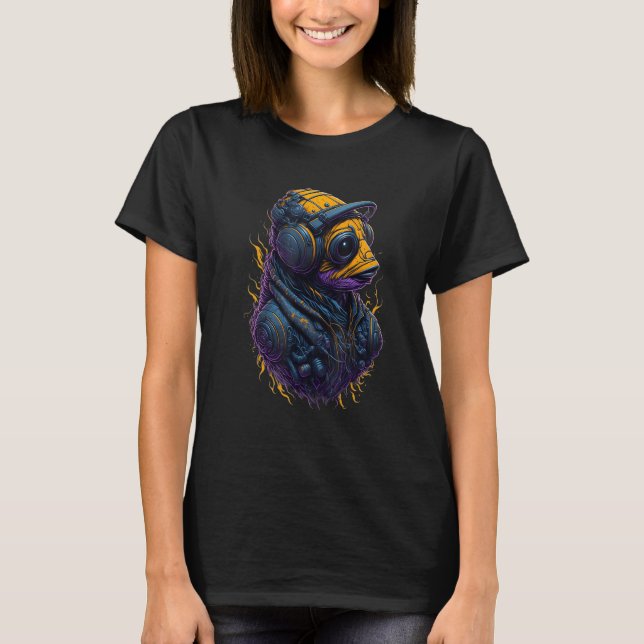 Groovy Gills Cyberpunk DJ Goldfish Unleashed T-Shirt (Front)