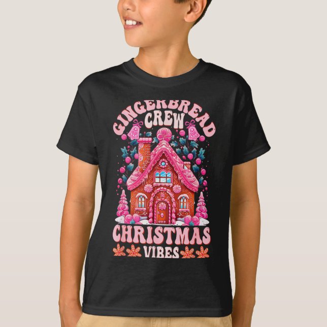 Groovy Gingerbread House Crew Nk Christmas Vibes P T-Shirt (Front)