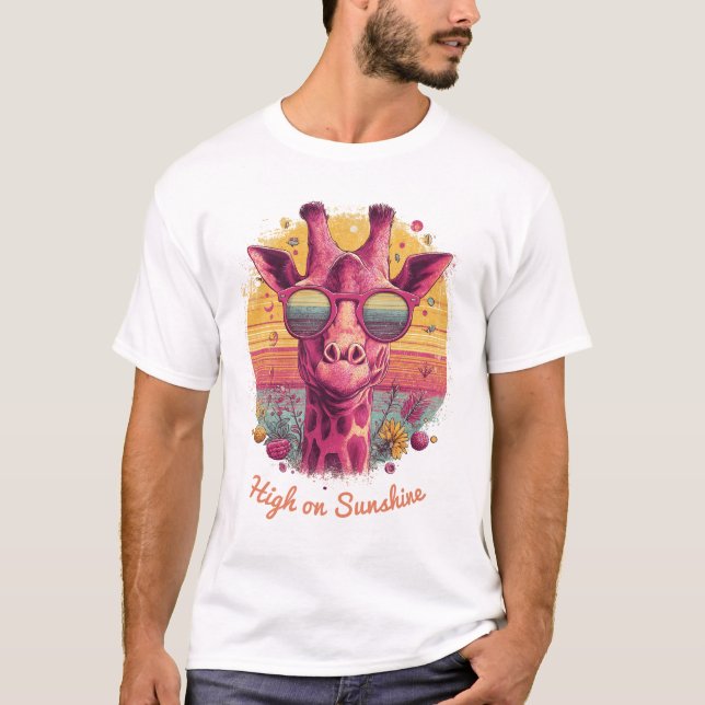 Groovy Giraffe | Retro Sunshine Vibes Men T-shirt (Front)