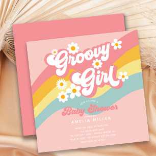 Groovy Girl Baby Shower Invitation