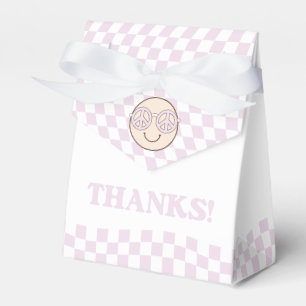 Groovy Girl Chequered Happy Face   1st Birthday Favour Box