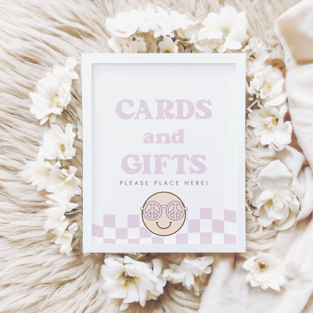 Groovy Girl Chequered Happy Face | Cards + Gifts Poster (Creator Uploaded)