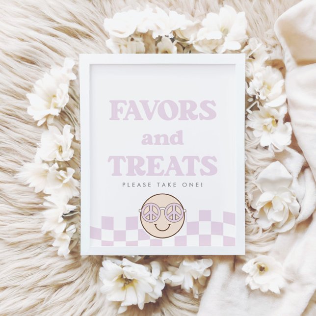 Groovy Girl Chequered Happy Face | Favour + Treats Poster (Creator Uploaded)
