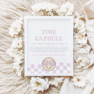 Groovy Girl Chequered Happy Face Time Capsule Poster