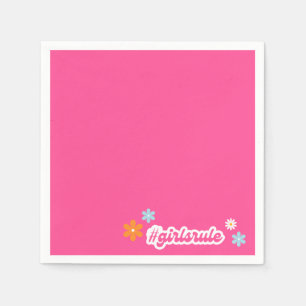 Groovy Girl Power Baby Shower Napkins