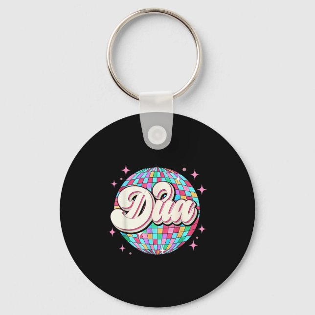 Groovy Girl Retro Dua First Name D Tee 80, 90's  Key Ring (Front)