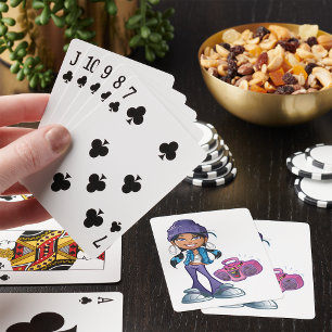Groovy Girl With A Stereo Playing Cards
