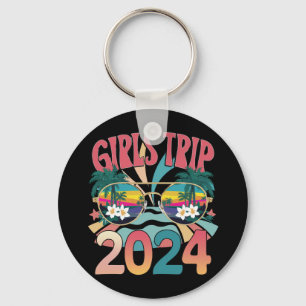 Groovy Girls Trip 2024 Weekend Summer Beach  Key Ring