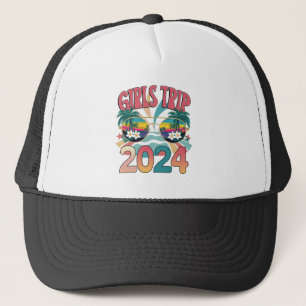Groovy Girls Trip 2024 Weekend Summer Beach Trucker Hat