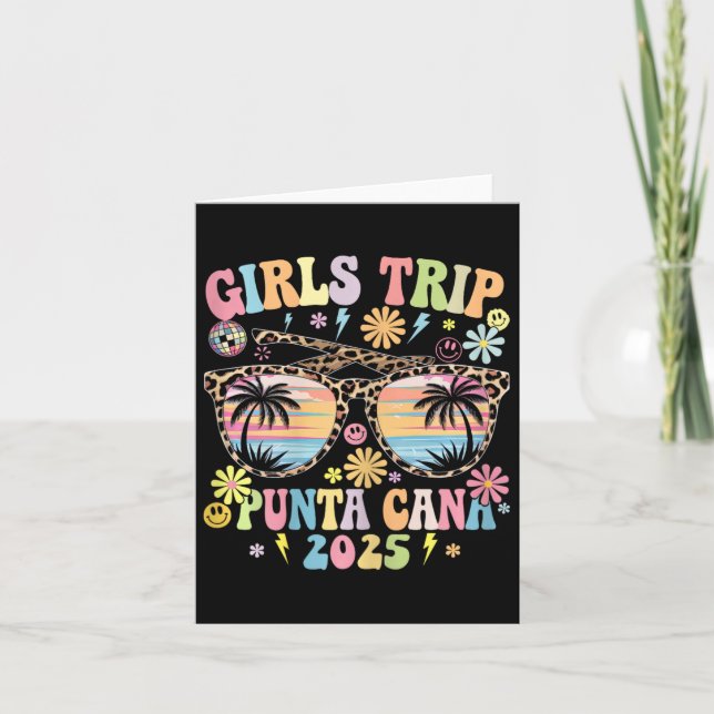Groovy Girls Trip Punta Cana 2025 Matching Summer  Card (Front)