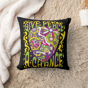 Groovy Give Peace A Chance Cushion