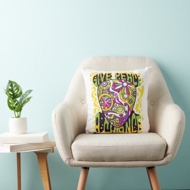 Groovy Give Peace A Chance Cushion (Chair)