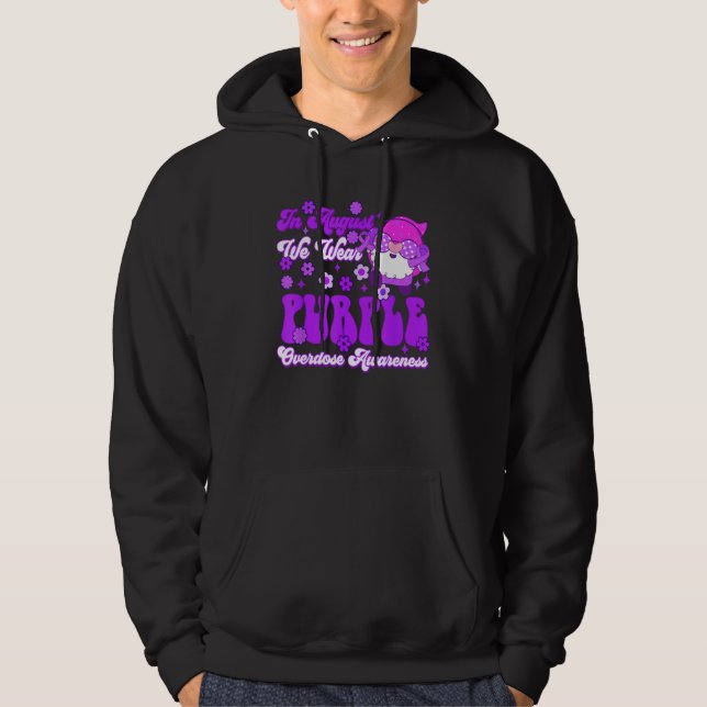 Groovy Gnomes In August We Wear Purple Overdose Aw Hoodie (Front)