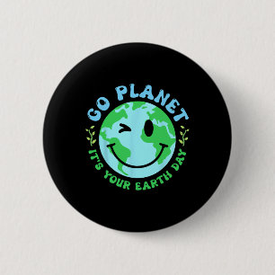 Groovy Go Planet Its Your Earth Day Environment Ki 6 Cm Round Badge