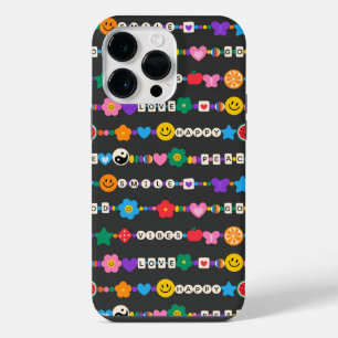 Groovy Good Vibes Love Smile Retro Beads iPhone 14 Pro Max Case