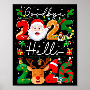 Groovy Goodbye 2025 Hello 2026 Happy New Years Eve Poster