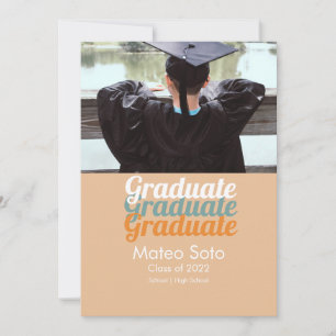 Groovy Graduation Photo Bold  Announcement