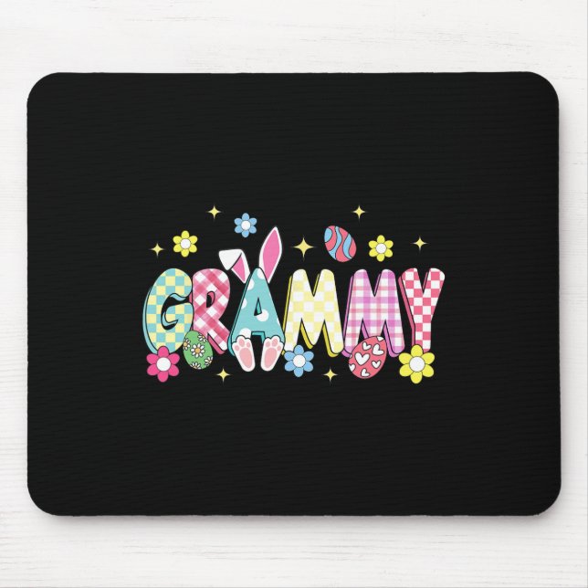 Groovy Grammy Easter Eggs Flower Bunny Ear Easter  Mouse Mat (Front)