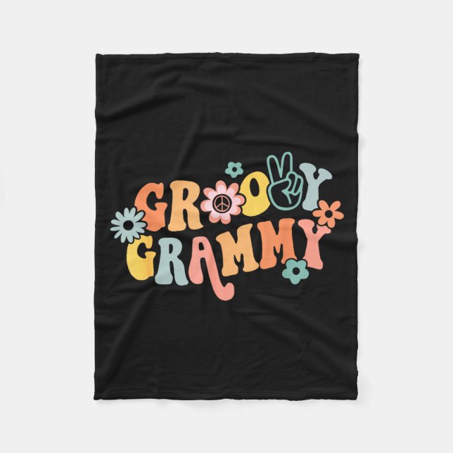 Groovy Grammy One Thankful Grammy Valentines Day M Fleece Blanket (Front)