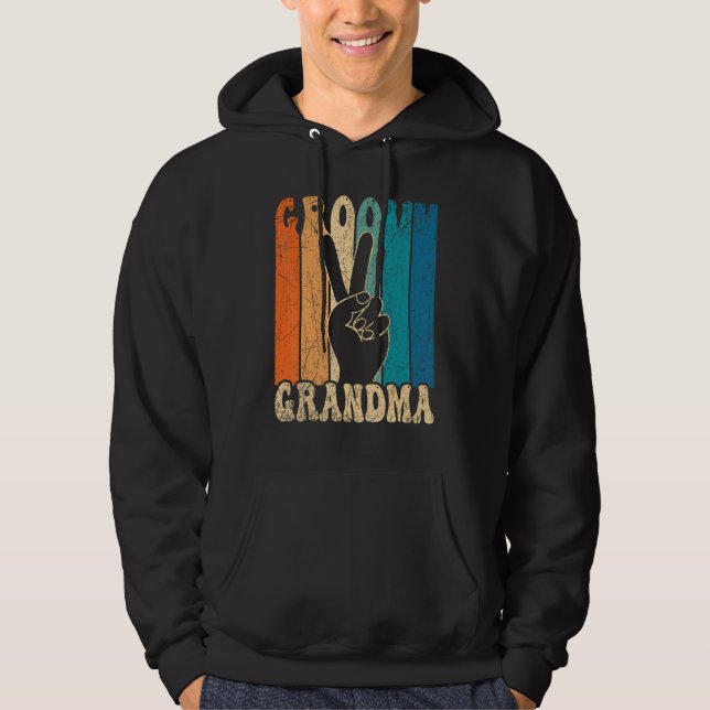 Groovy Grandma 70s Aesthetic Nostalgia 1970's Retr Hoodie (Front)