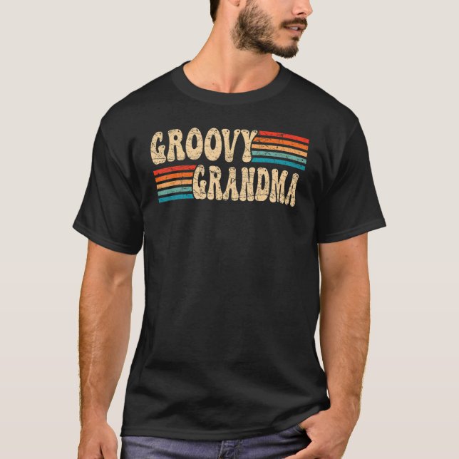 Groovy Grandma 70s Aesthetic Nostalgia 1970's Retr T-Shirt (Front)