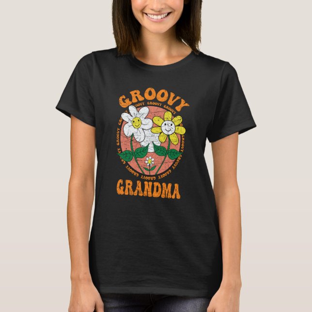 Groovy Grandma 70s Aesthetic Nostalgia 1970's Retr T-Shirt (Front)