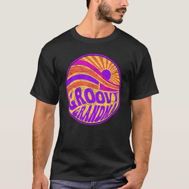Groovy Grandma 70s Aesthetic Nostalgia 1970's Retr T-Shirt (Front)
