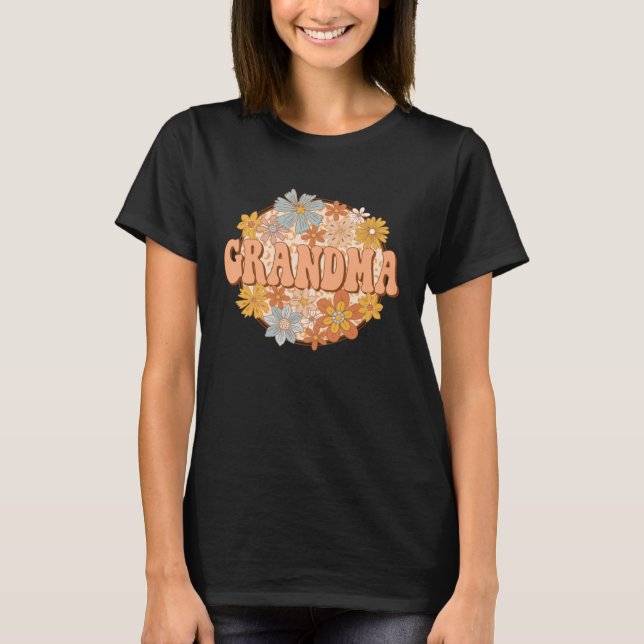 Groovy Grandma 70s Vibes Peace Hippie Matching Fam T-Shirt (Front)