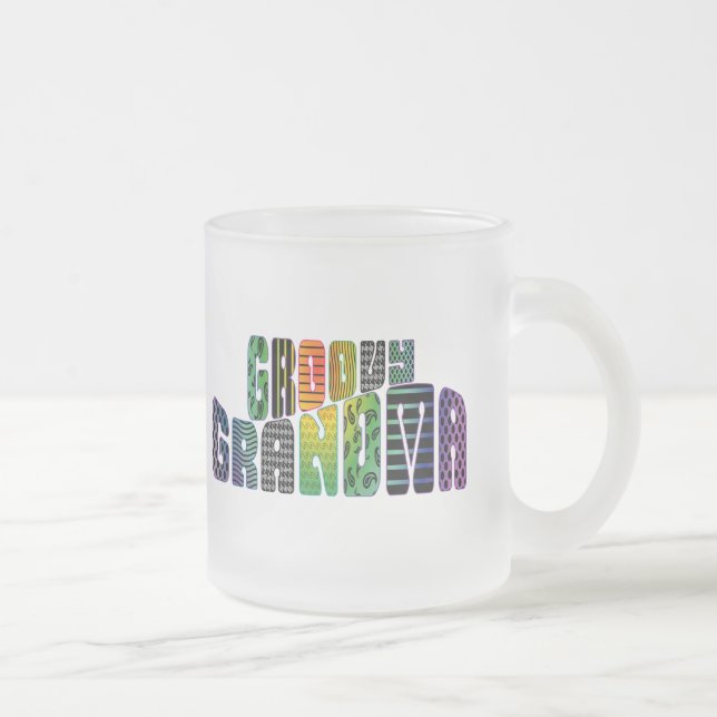 Groovy Grandma Frosted Glass Coffee Mug (Right)