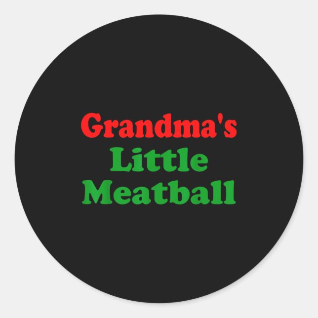 Groovy Grandmas Little Meatball Funny Italian Fami Classic Round Sticker (Front)