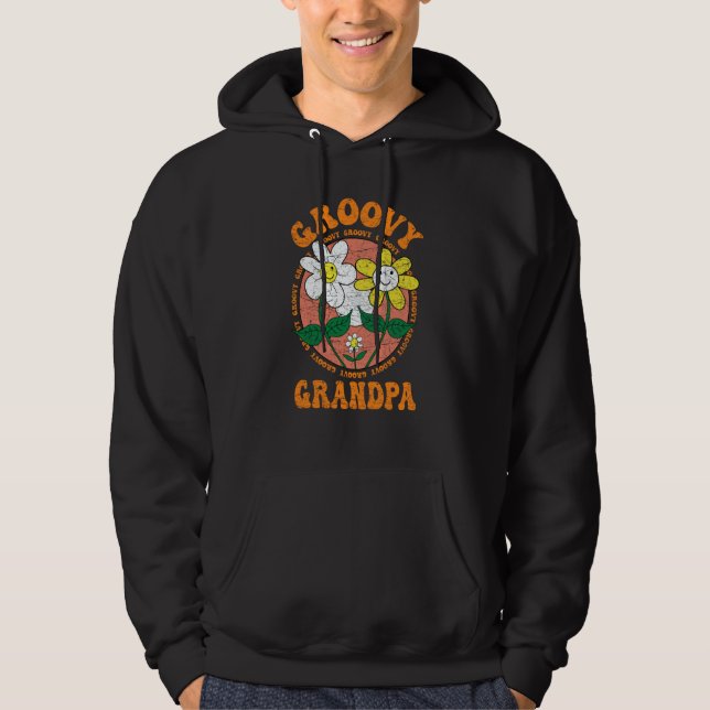 Groovy Grandpa 70s Aesthetic Nostalgia 1970's Retr Hoodie (Front)