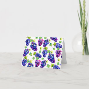 Groovy grapes watercolor fruit Folded Invitation