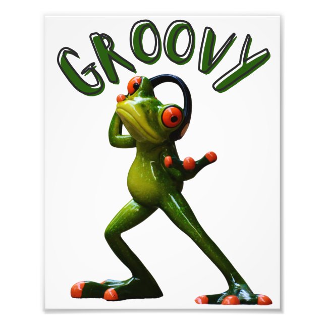 Groovy Green Frog Photo Print (Front)